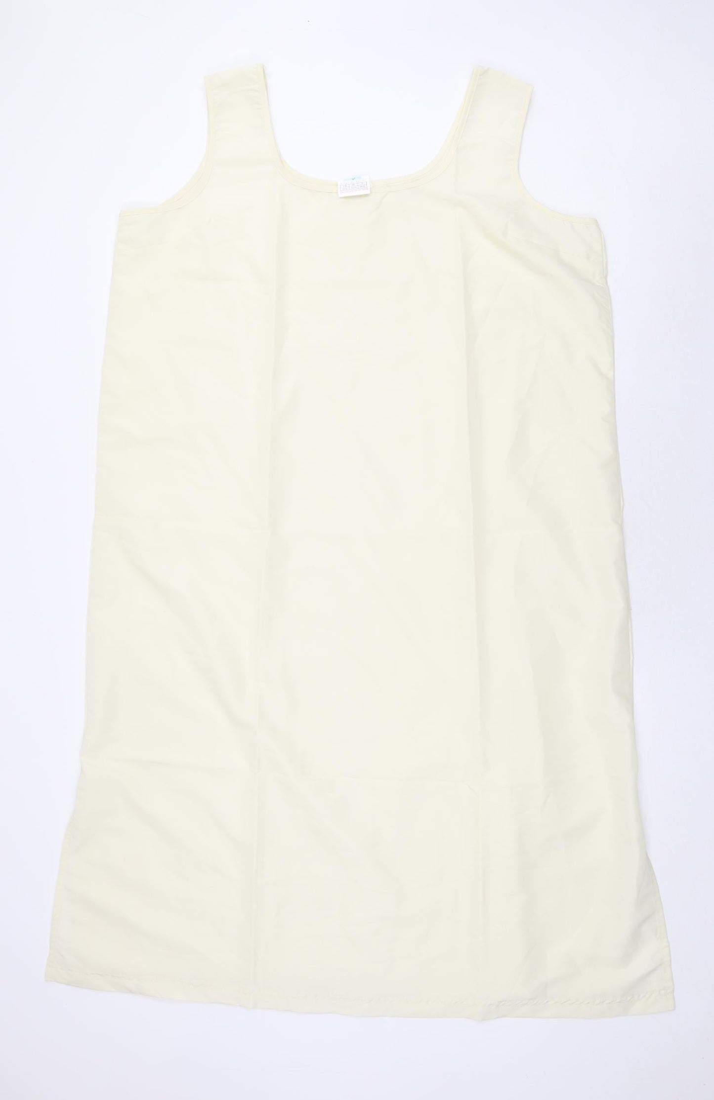 Preworn Womens Ivory Polyester A-Line Size 24 Round Neck Pullover