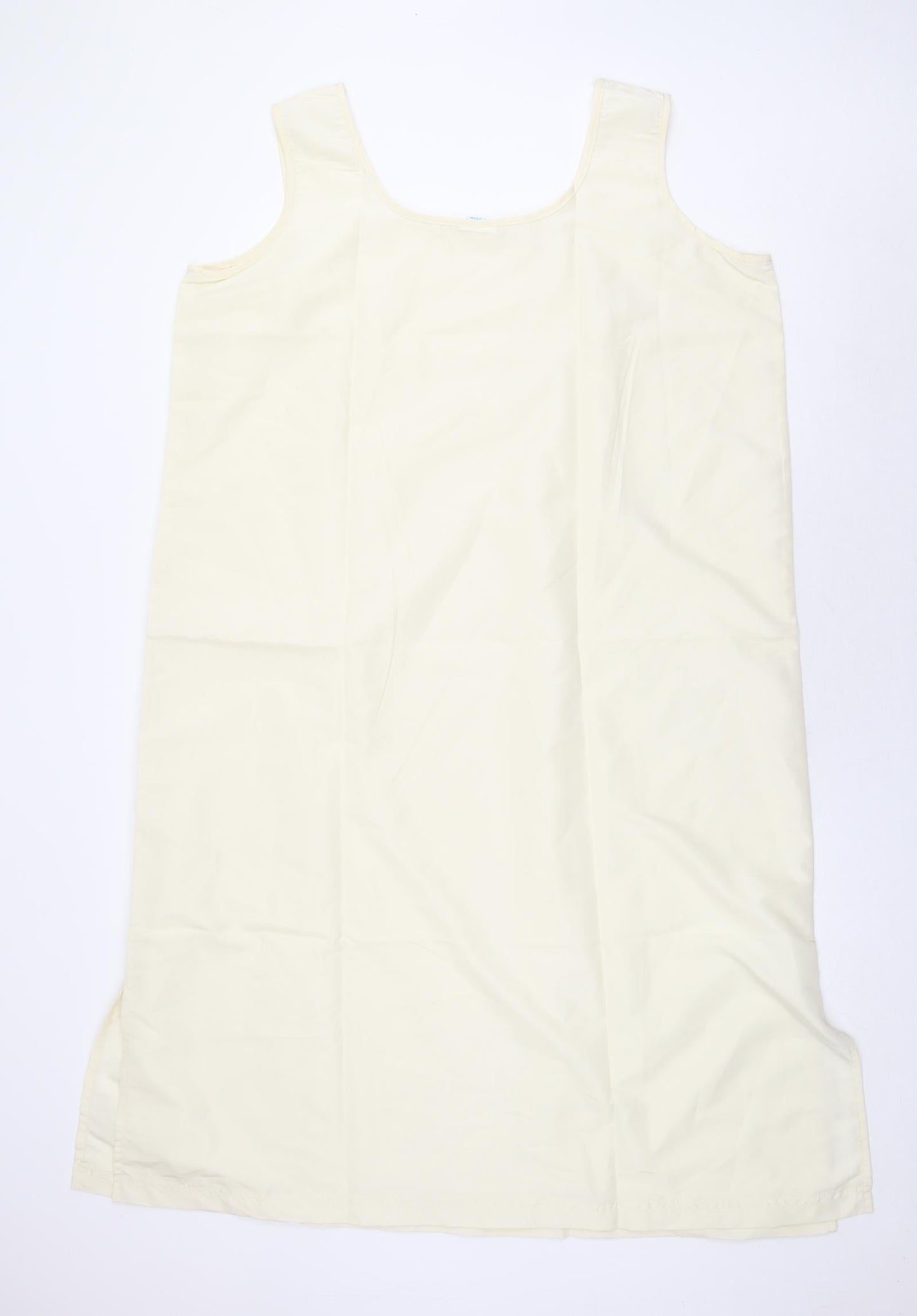 Preworn Womens Ivory Polyester A-Line Size 24 Round Neck Pullover