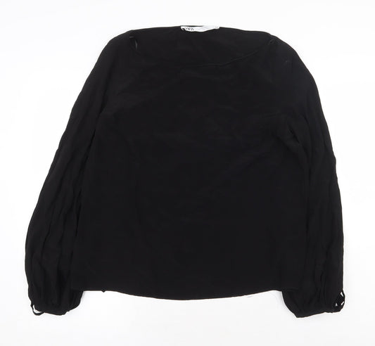 Zara Womens Black Viscose Basic Blouse Size S Round Neck