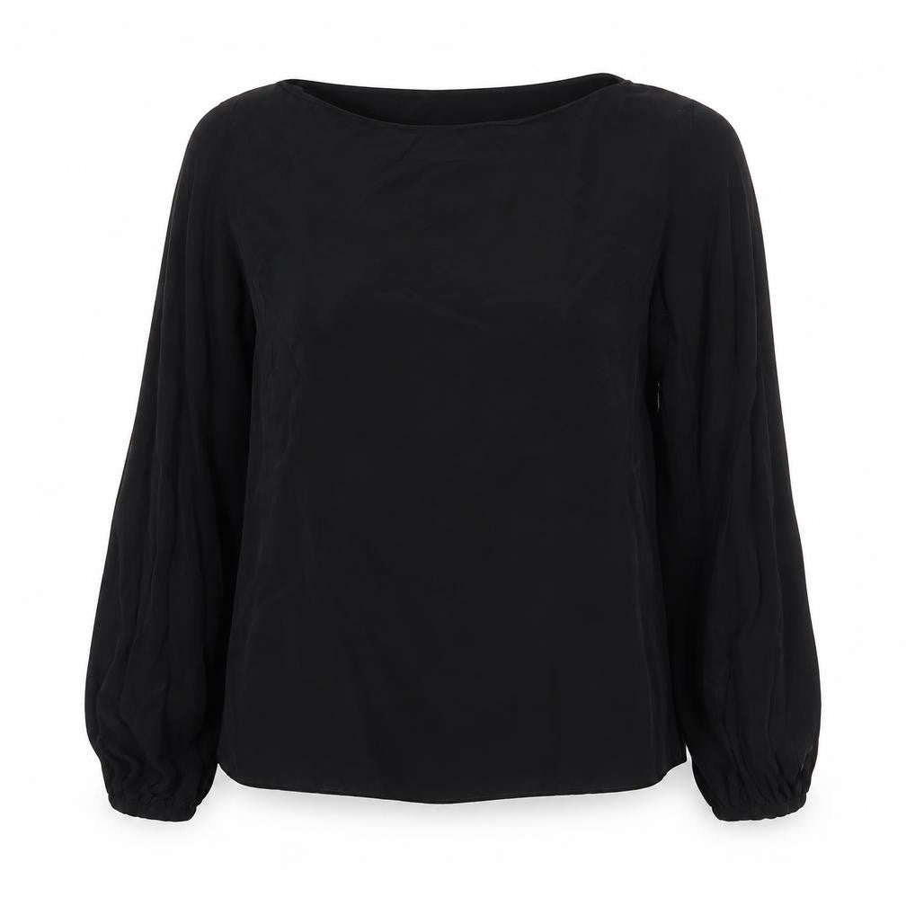 Zara Womens Black Viscose Basic Blouse Size S Round Neck