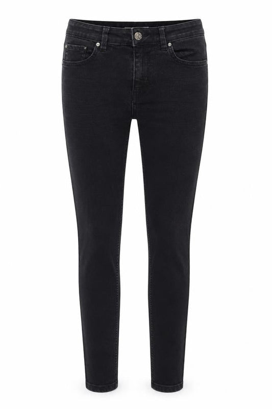 Marks & Spencer Womens Black Cotton Skinny Jeans Size 12 Regular Zip