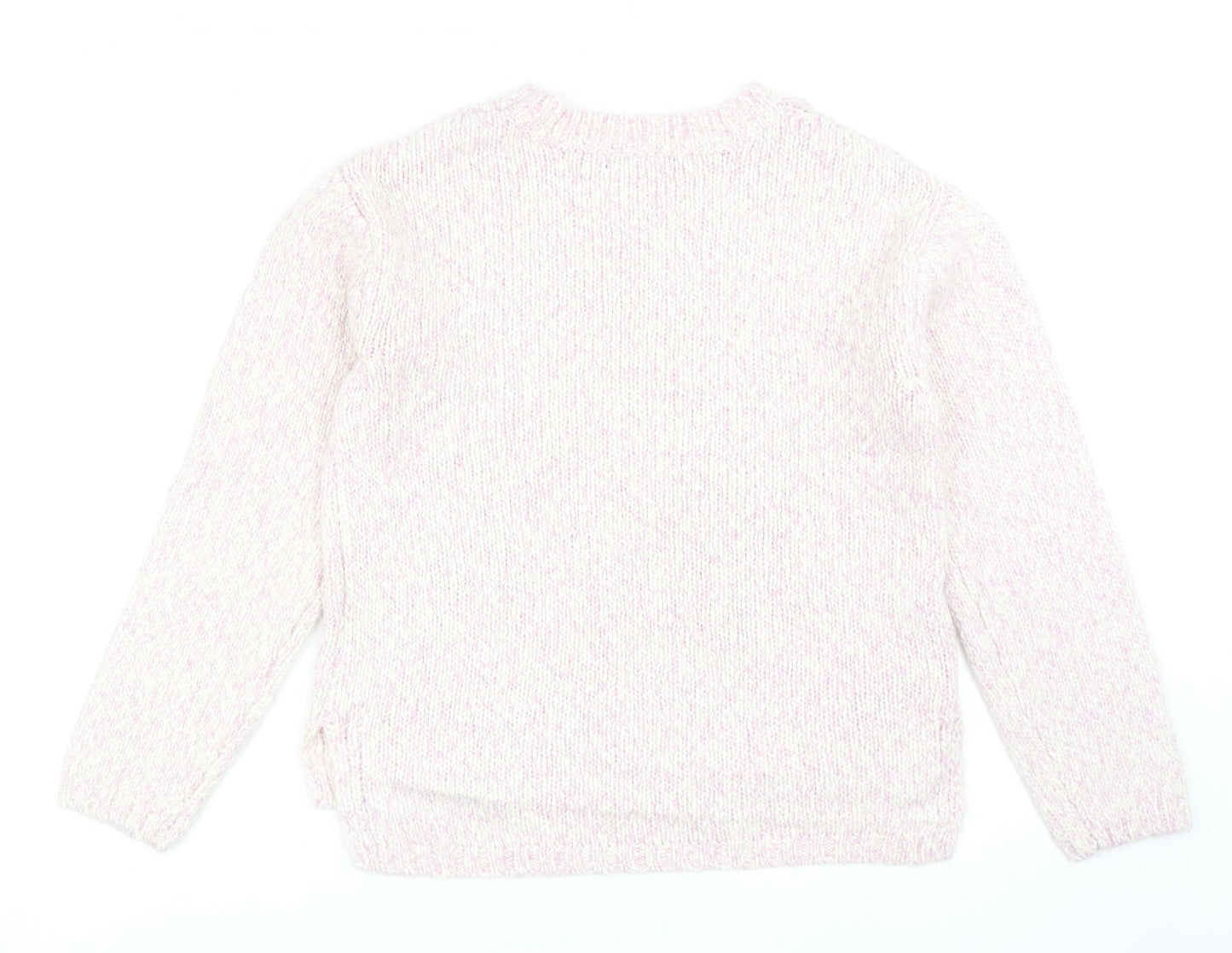 Marks and Spencer Womens Purple Round Neck Polyester Pullover Jumper Size S