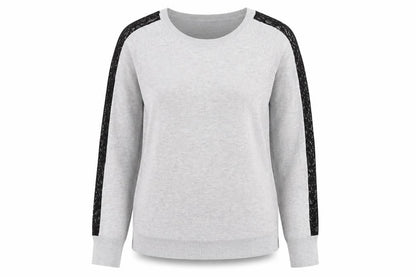 Select Womens Grey Round Neck Nylon Pullover Jumper Size 14 - Lace Detail