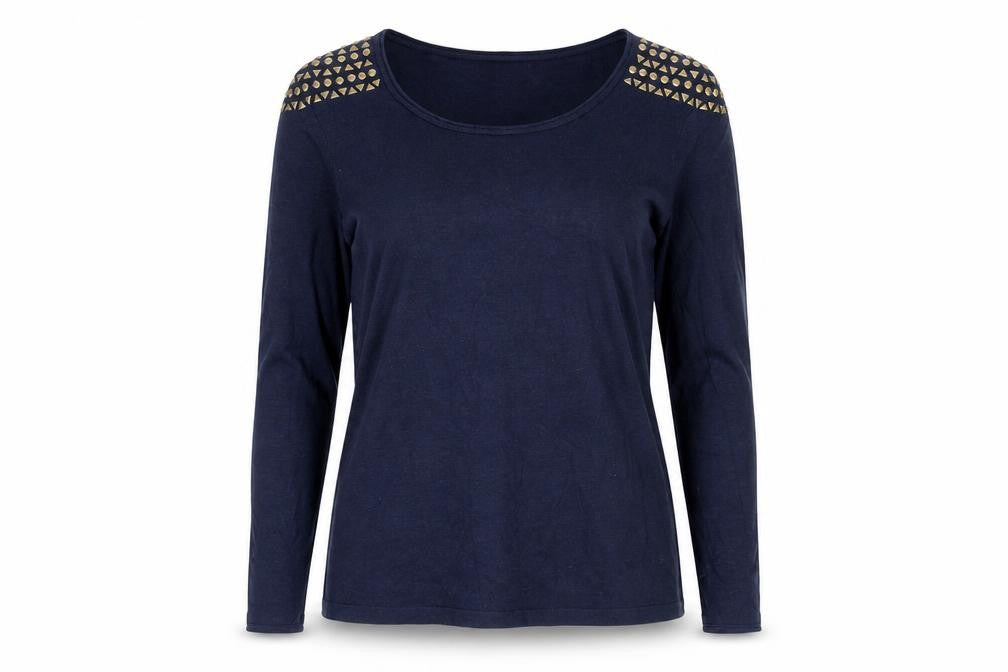 ESpirit Womens Blue Round Neck Acrylic Pullover Jumper Size M