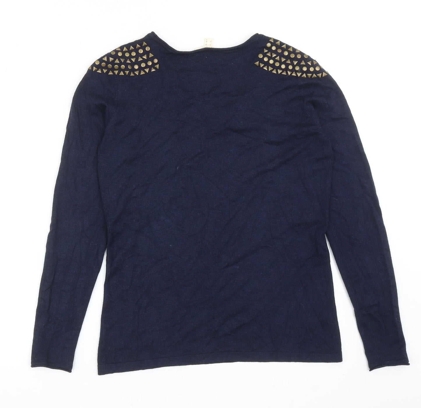ESpirit Womens Blue Round Neck Acrylic Pullover Jumper Size M