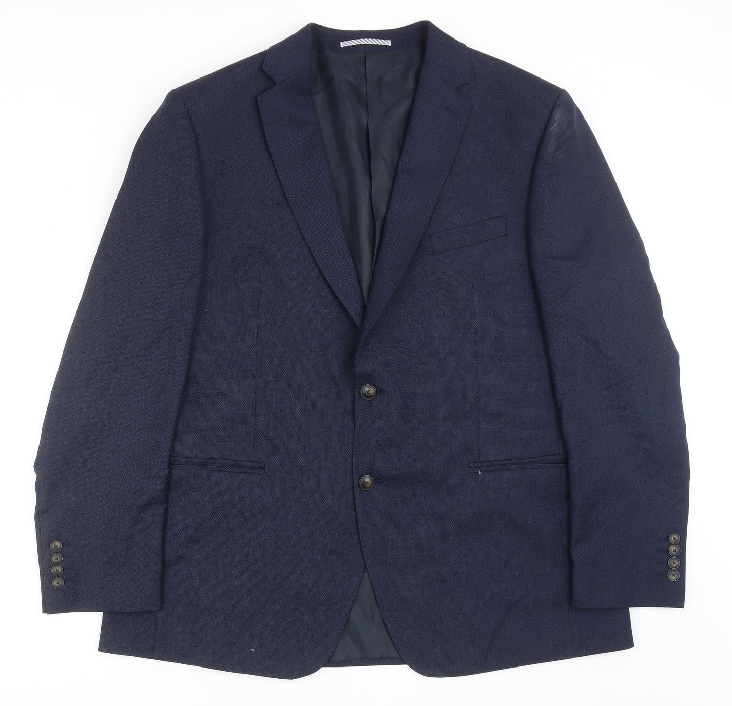 Marks and Spencer Mens Blue Polyester Jacket Blazer Size 44 Regular