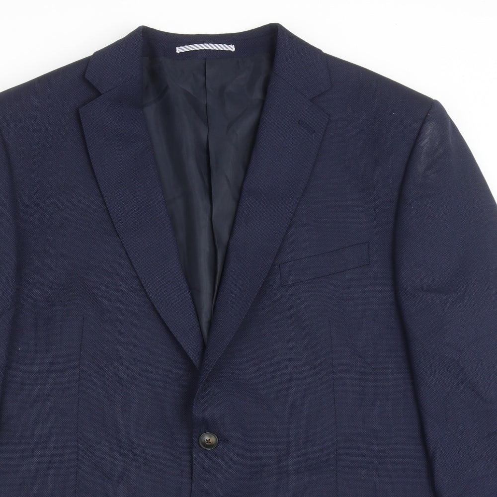 Marks and Spencer Mens Blue Polyester Jacket Blazer Size 44 Regular