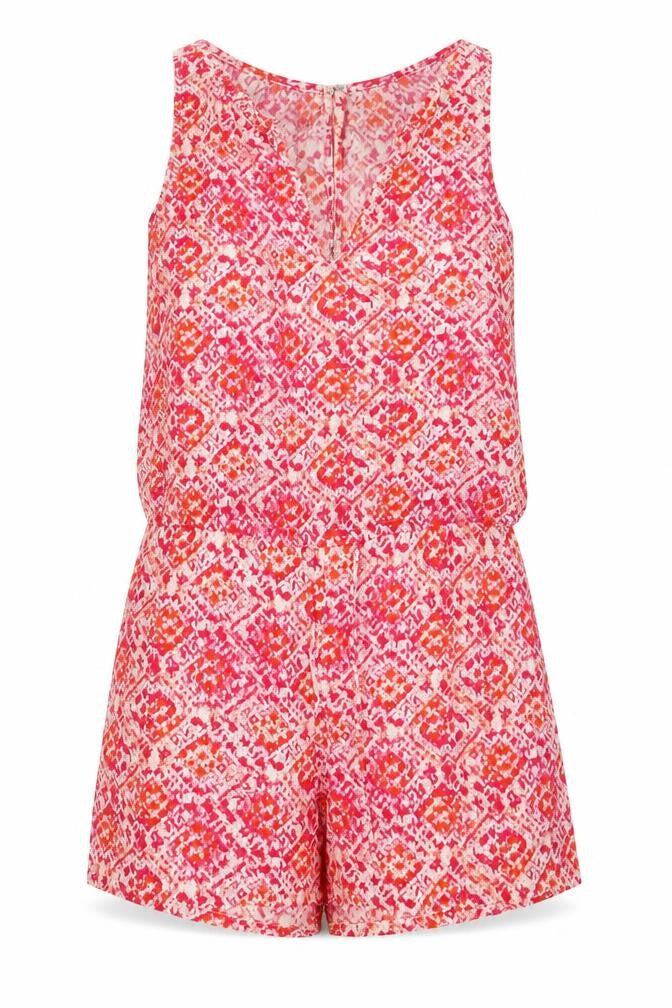 Gap Womens Pink Geometric Polyester Playsuit One-Piece Size S Hook & Eye