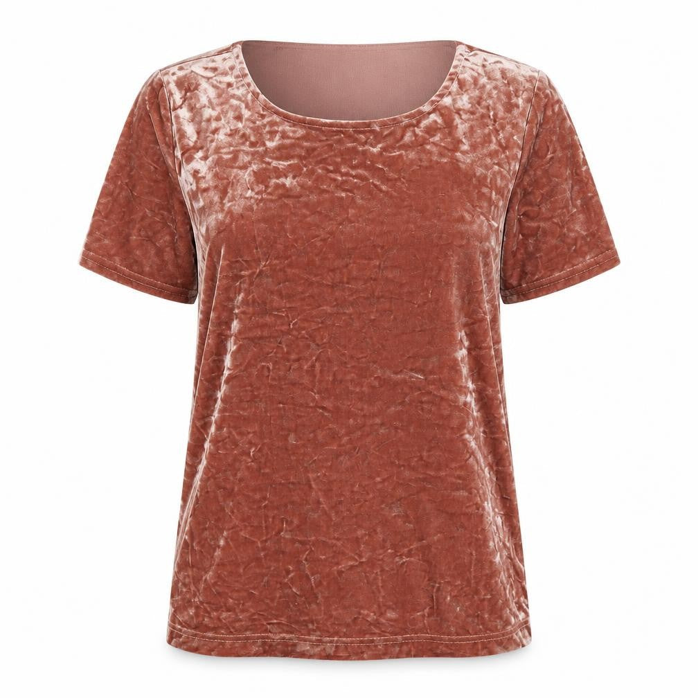 New Look Womens Pink Polyester Basic T-Shirt Size 8 Round Neck