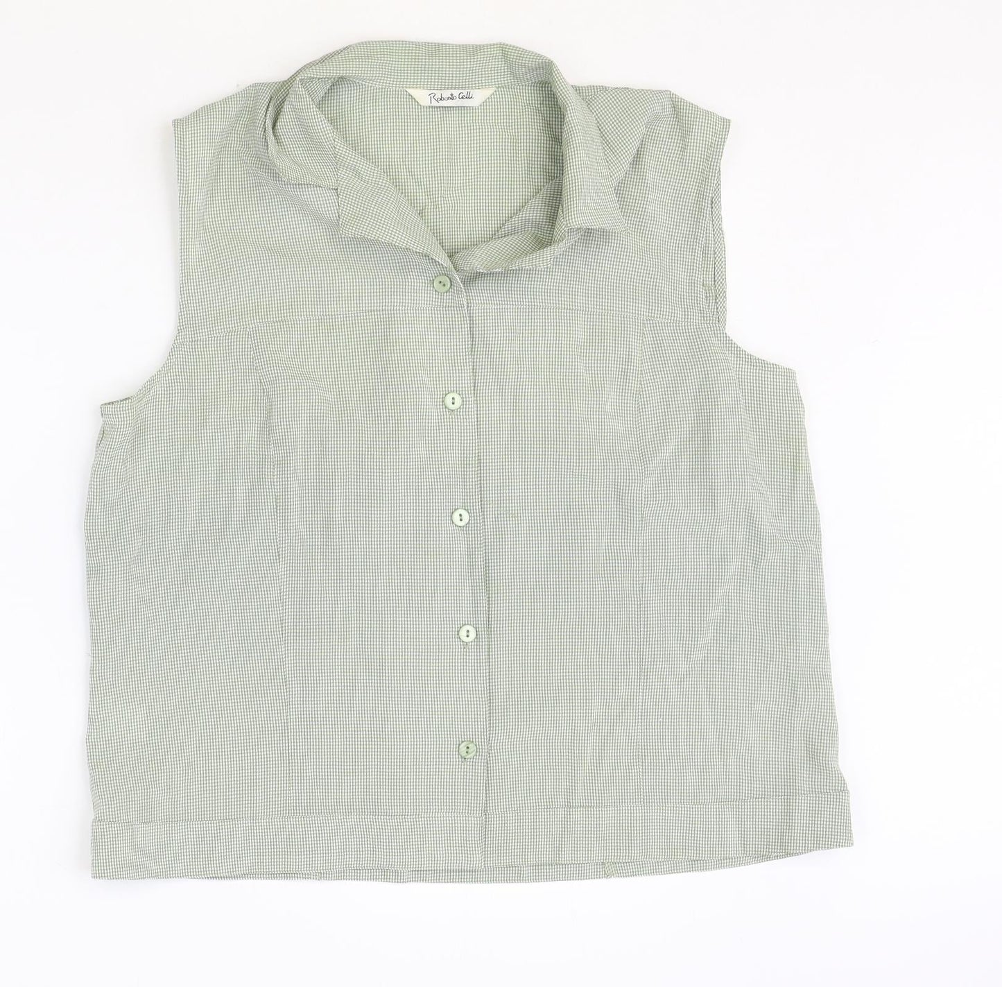 Roberto Celli Womens Green Polyester Basic Tank Size 18 V-Neck