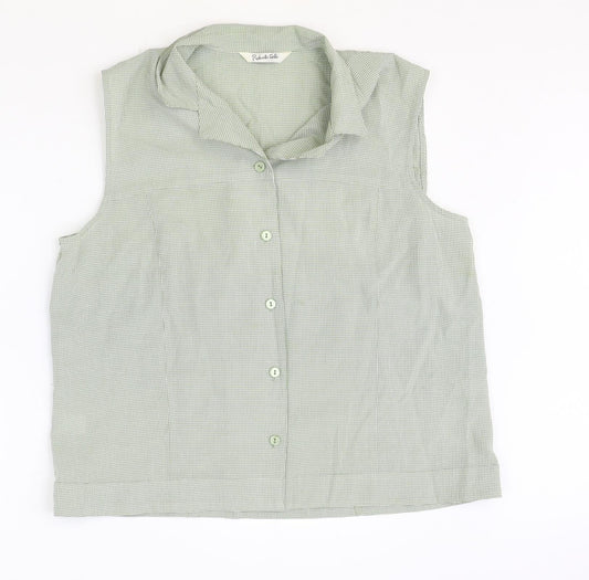 Roberto Celli Womens Green Polyester Basic Tank Size 18 V-Neck