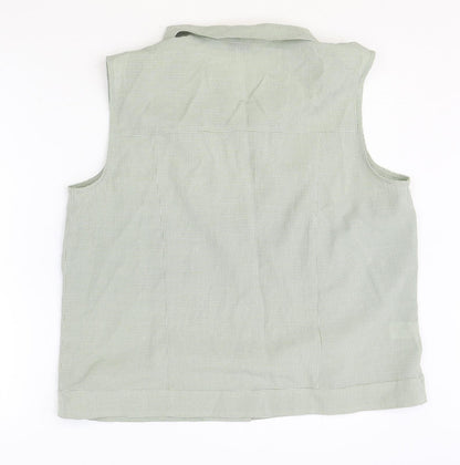Roberto Celli Womens Green Polyester Basic Tank Size 18 V-Neck