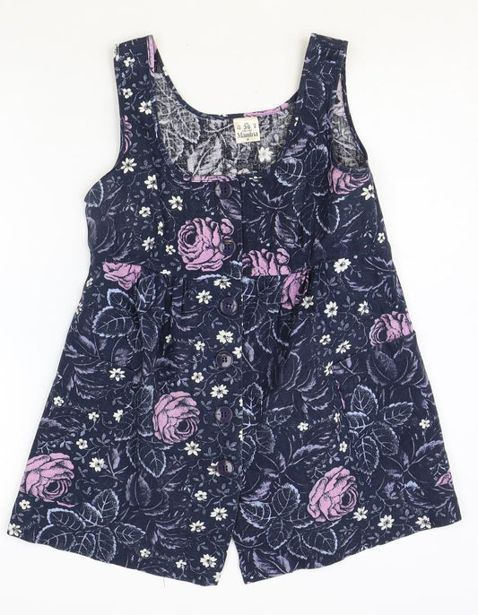Mamina Womens Black Geometric Polyester Basic Tank Size 10 Round Neck