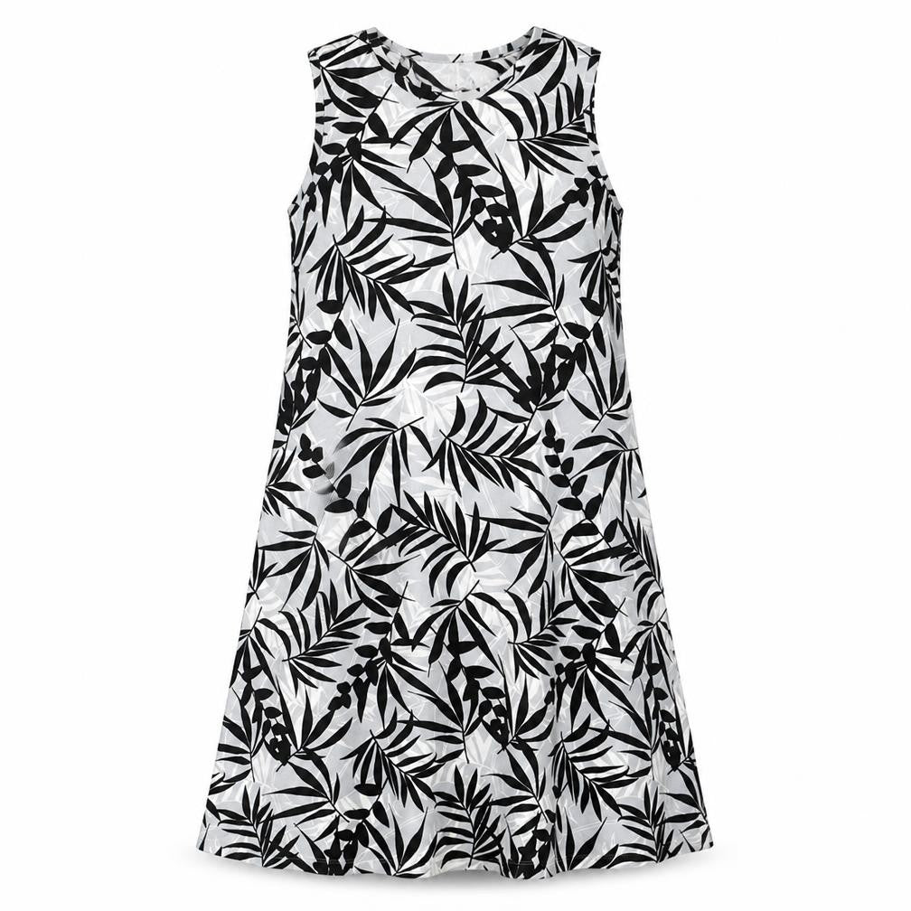 D&Co. Womens Grey Floral Cotton Trapeze & Swing Size M Round Neck Pullover