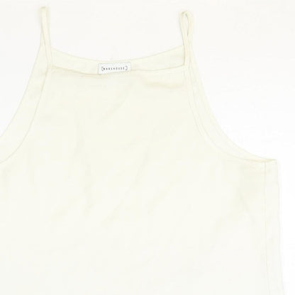 Warehouse Womens Beige Polyester Basic Tank Size 14 Square Neck