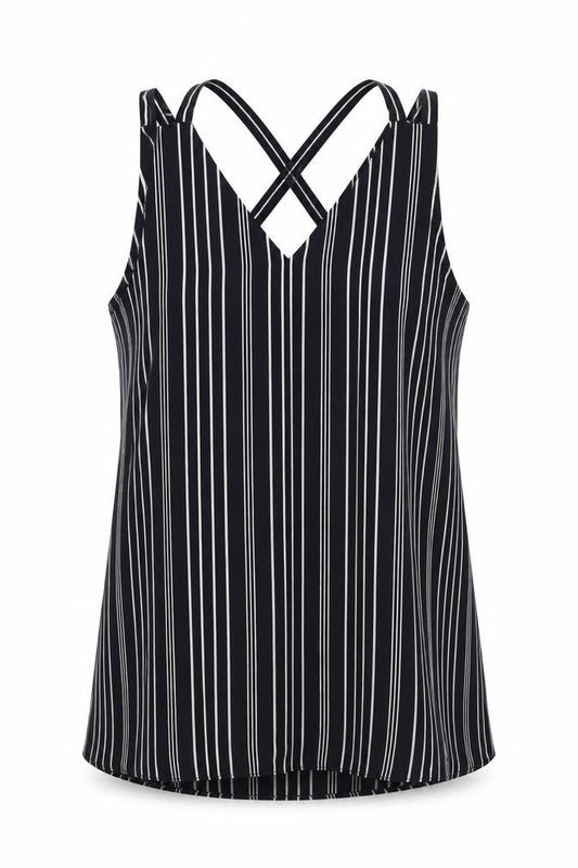 River Island Womens Blue Striped Polyester Basic Blouse Size 8 V-Neck