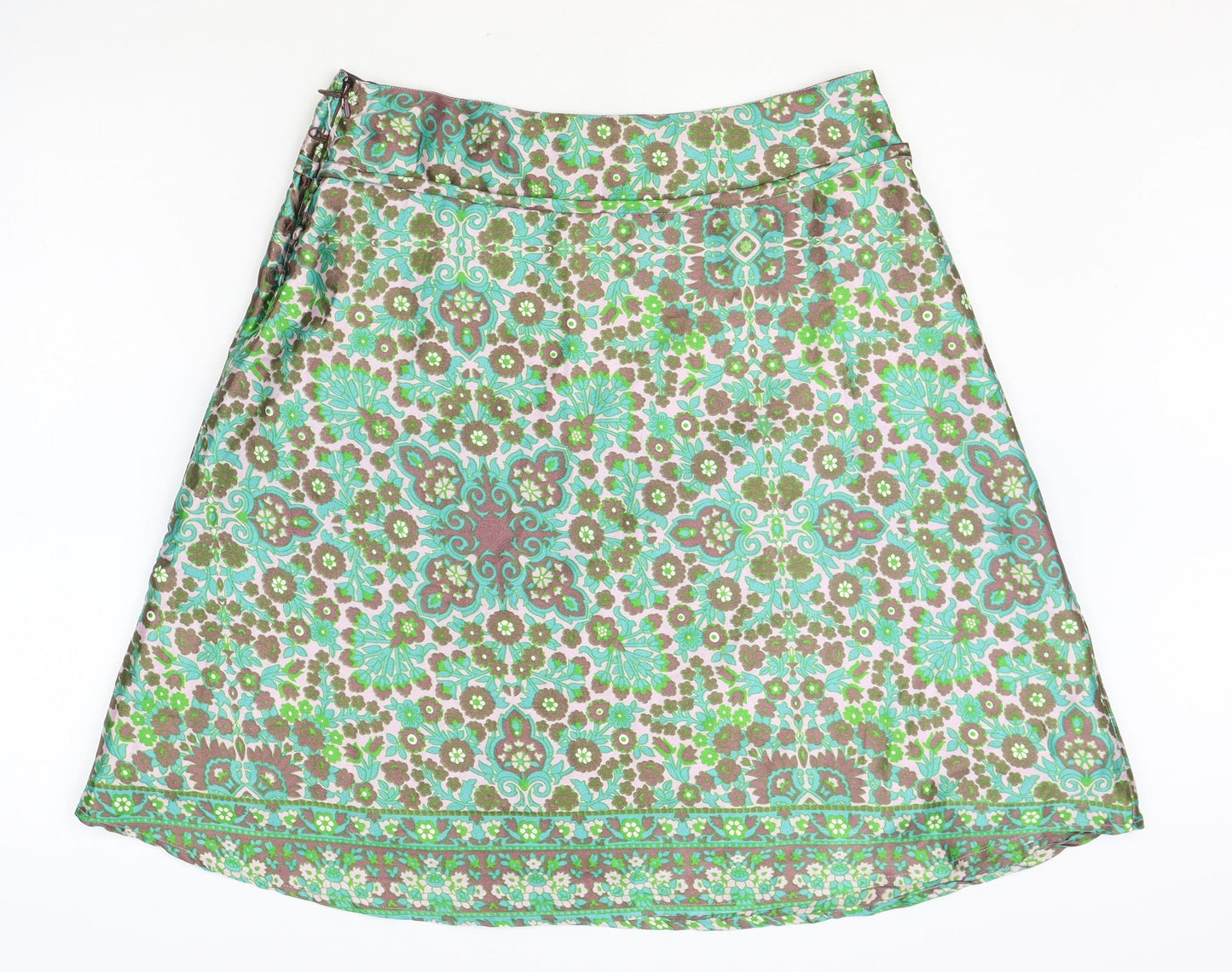 Lybgaard Womens Multicoloured Floral Polyester Swing Skirt Size M Zip