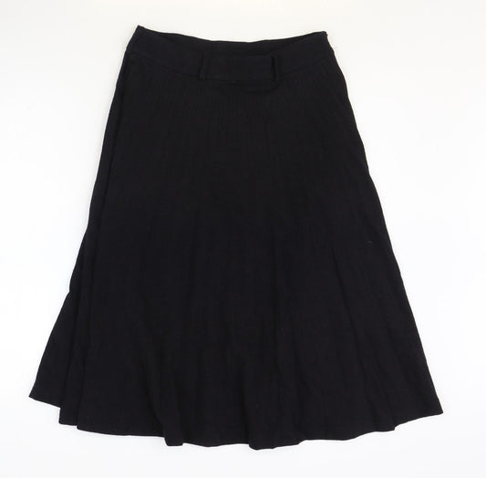 Yumi Womens Black Polyester Swing Skirt Size 10 Zip