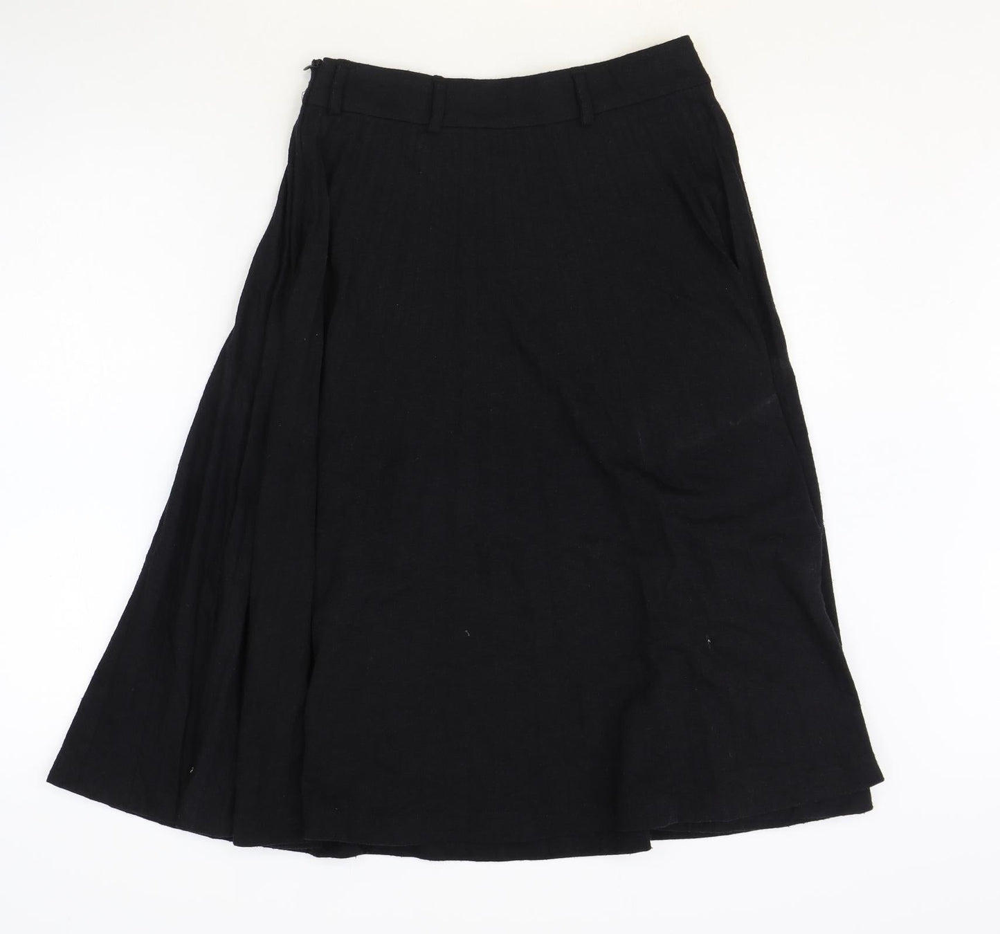 Yumi Womens Black Polyester Swing Skirt Size 10 Zip