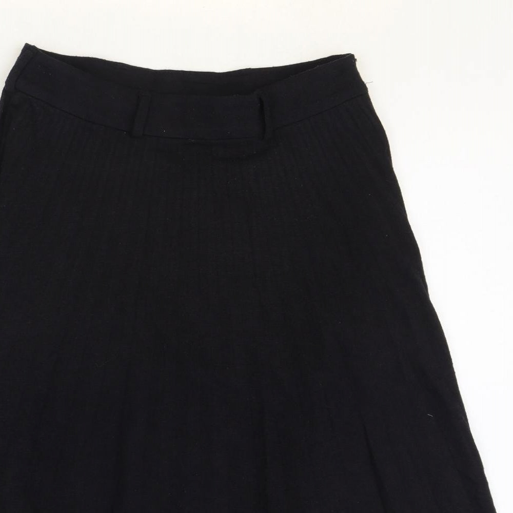Yumi Womens Black Polyester Swing Skirt Size 10 Zip