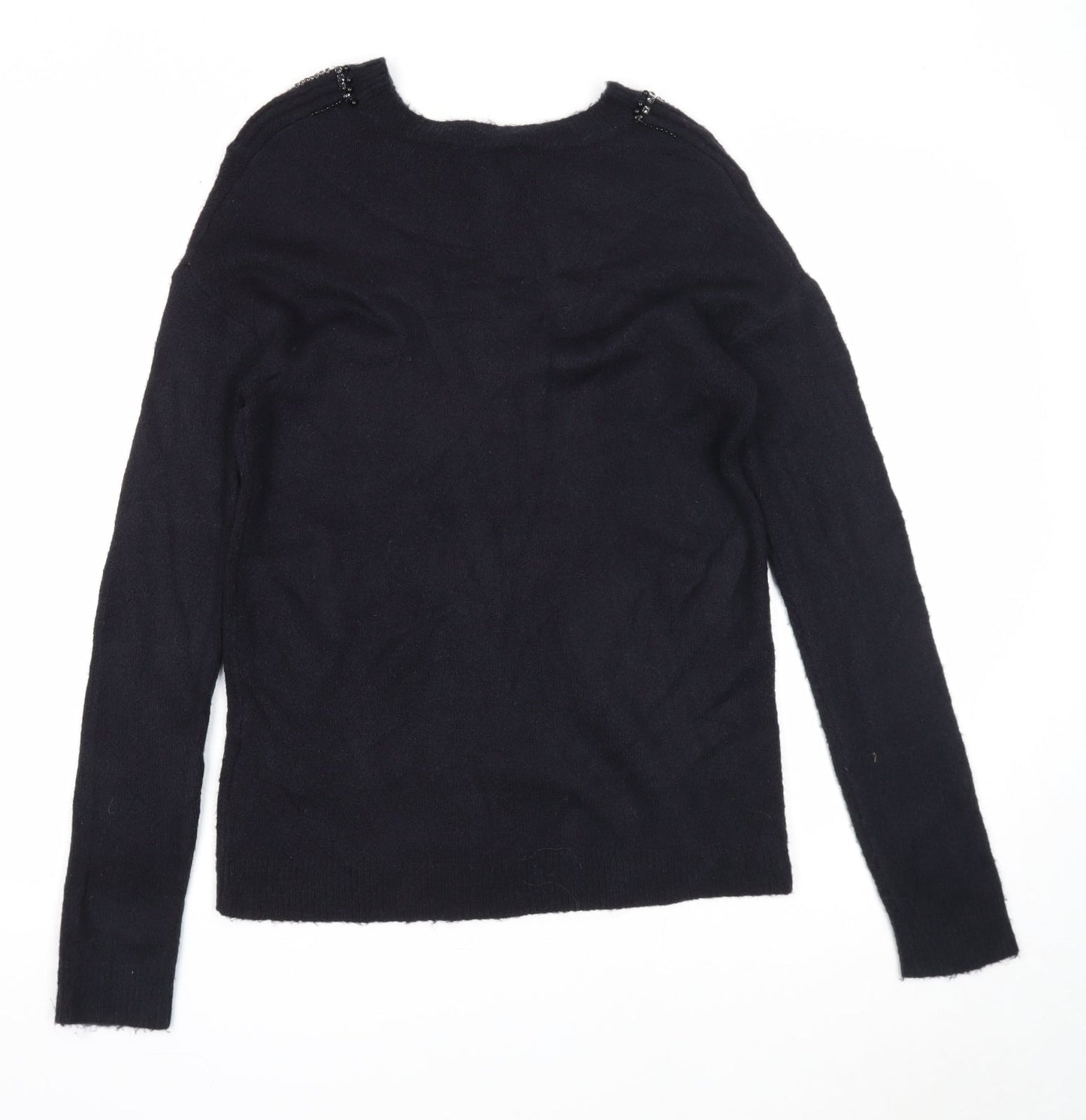 Dorothy Perkins Womens Black Scoop Neck Acrylic Pullover Jumper Size 8