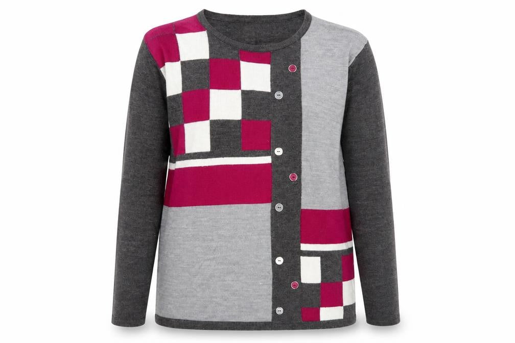 Mudflower Womens Grey Round Neck Acrylic Pullover Jumper Size M