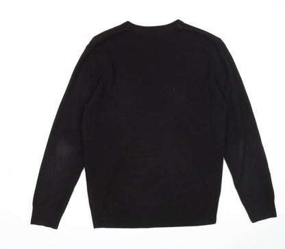 Debenhams Womens Black V-Neck Acrylic Pullover Jumper Size S