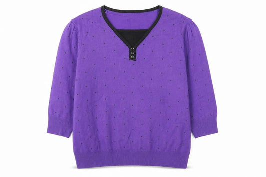 Paramour Womens Purple V-Neck Acrylic Pullover Jumper Size XL