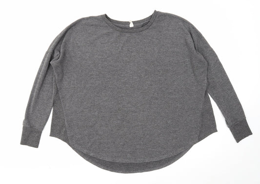 Preworn Womens Grey Round Neck Cotton Pullover Jumper Size M