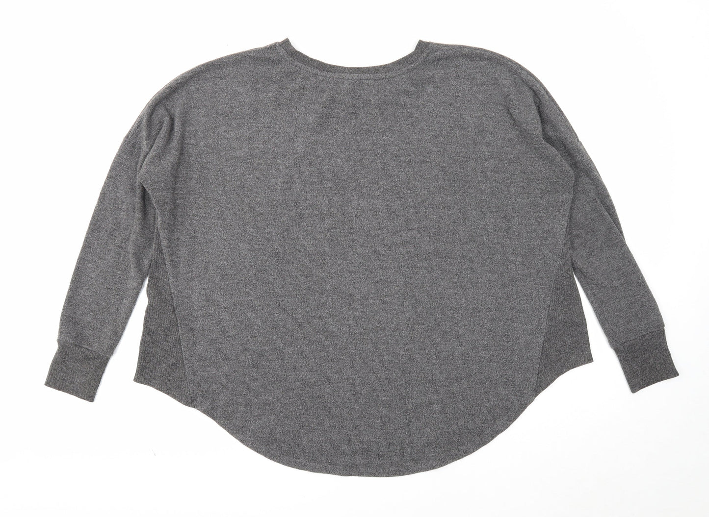 Preworn Womens Grey Round Neck Cotton Pullover Jumper Size M