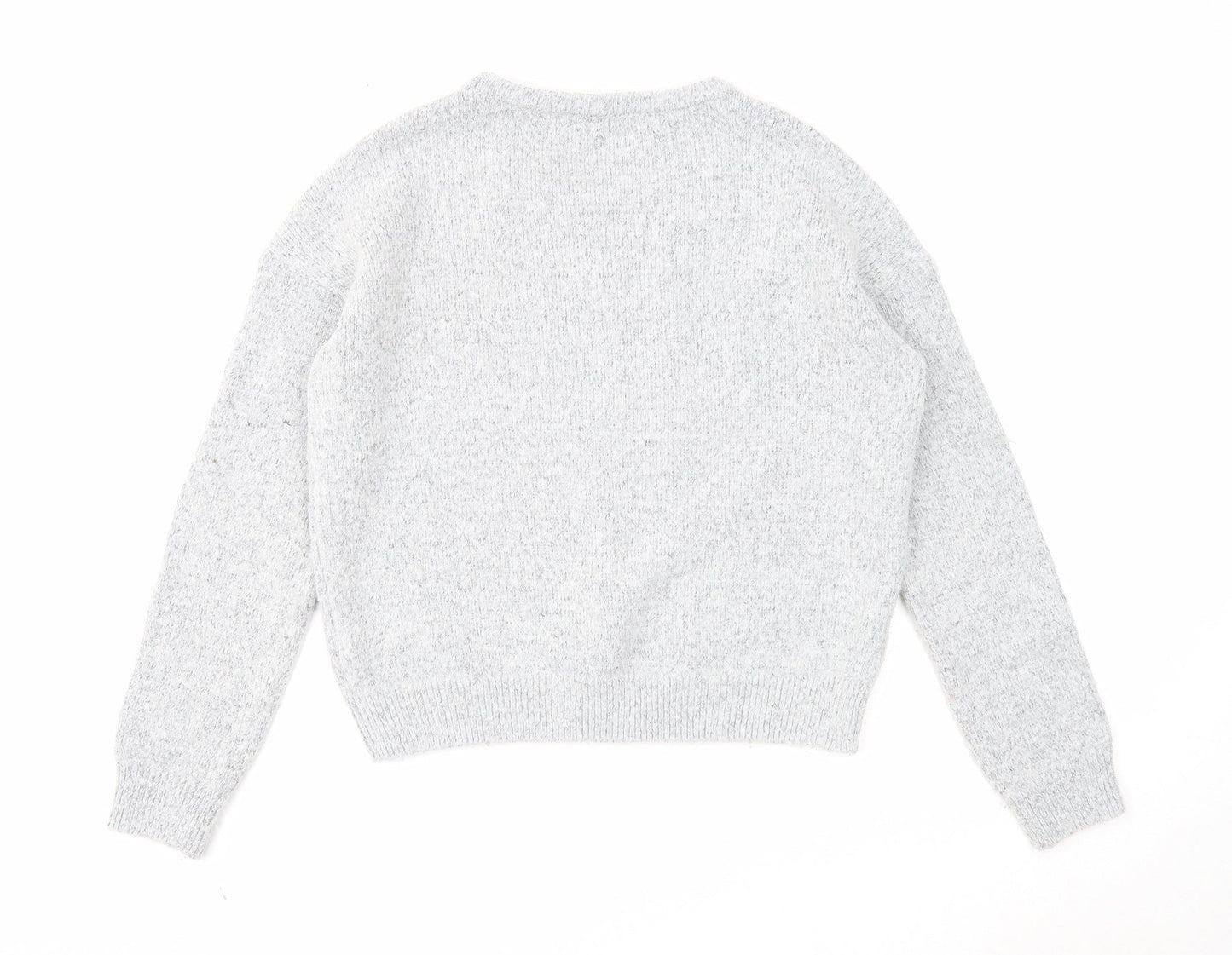 Marks and Spencer Womens Grey Round Neck Acrylic Pullover Jumper Size 12