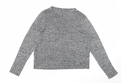Divided Womens Black Round Neck Acrylic Pullover Jumper Size M