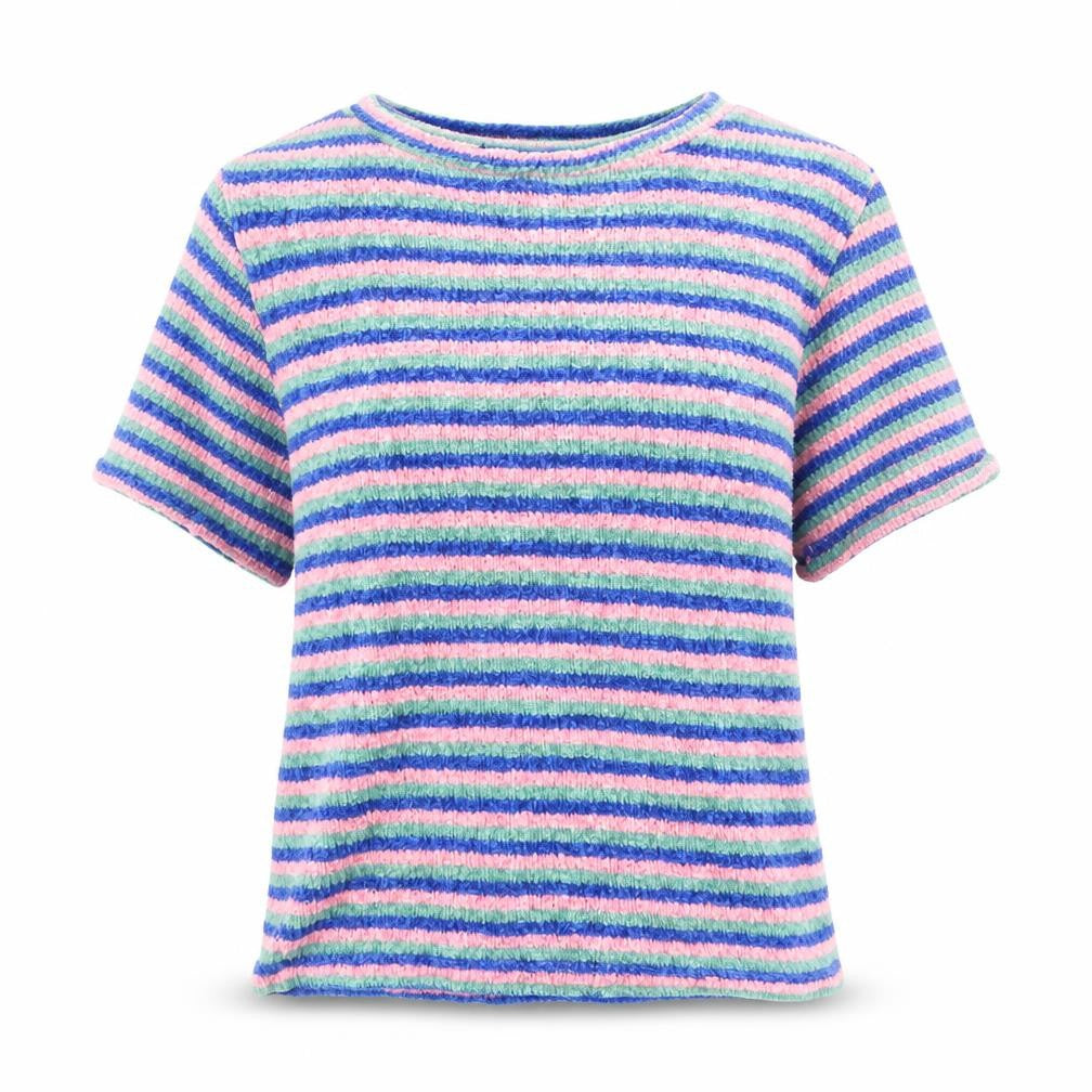 Bershka Womens Multicoloured Round Neck Striped Acrylic Pullover Jumper Size S