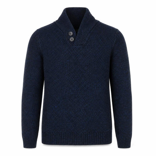 Next Mens Blue V-Neck Acrylic Henley Jumper Size S Long Sleeve