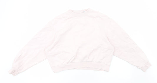Weekday Womens Pink Cotton Pullover Sweatshirt Size XS Pullover - Cropped