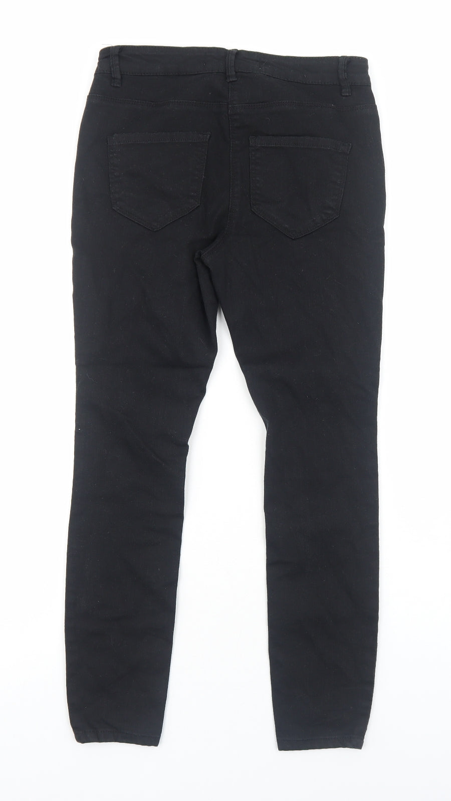 Marks and Spencer Womens Black Cotton Skinny Jeans Size 10 Regular Zip