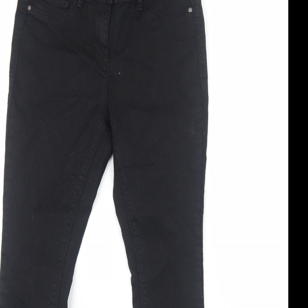 Marks and Spencer Womens Black Cotton Skinny Jeans Size 10 Regular Zip