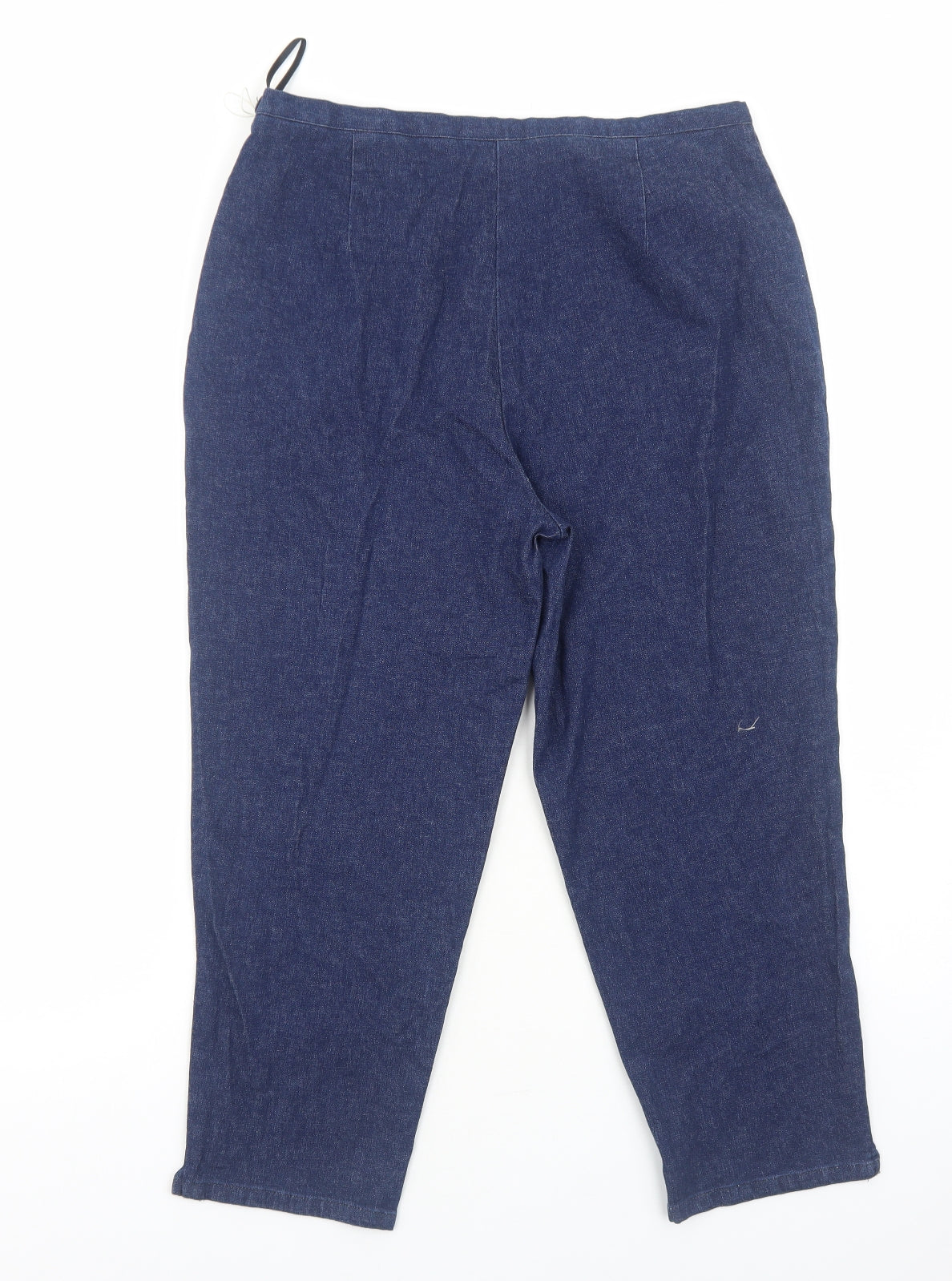 Essentials Womens Blue Cotton Straight Jeans Size 16 Regular Zip