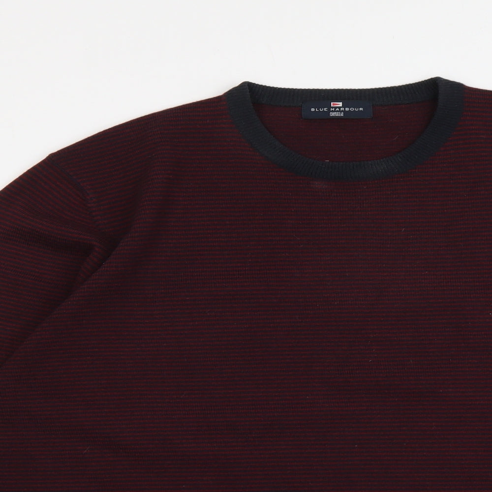 Marks and Spencer Mens Purple Round Neck Acrylic Pullover Jumper Size XL Long Sleeve