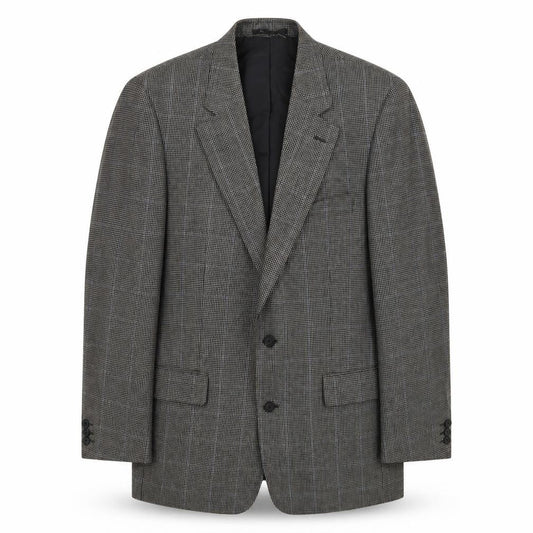 BHS Mens Brown Plaid Polyester Jacket Blazer Size L Regular
