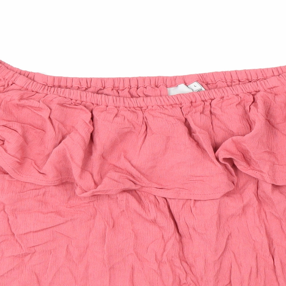ICHI Womens Pink Viscose Basic Tank Size L Off the Shoulder