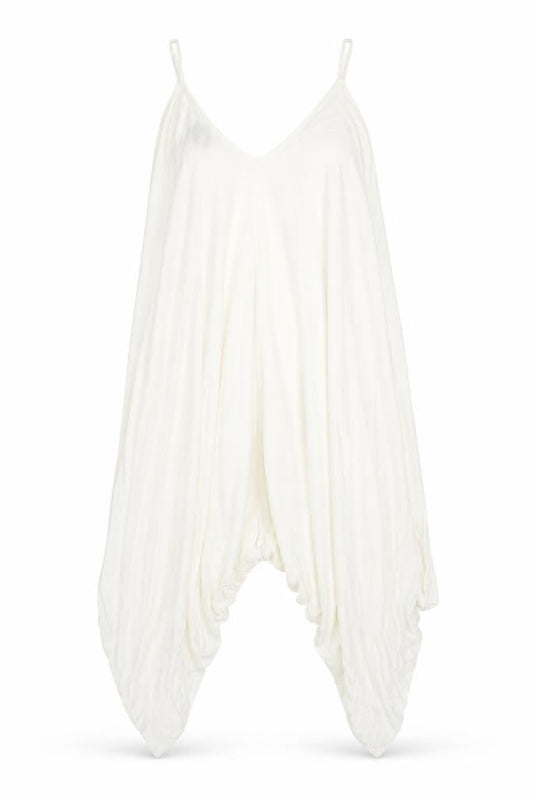 FINELLA Womens White Viscose Jumpsuit One-Piece Size S L23 in Pullover