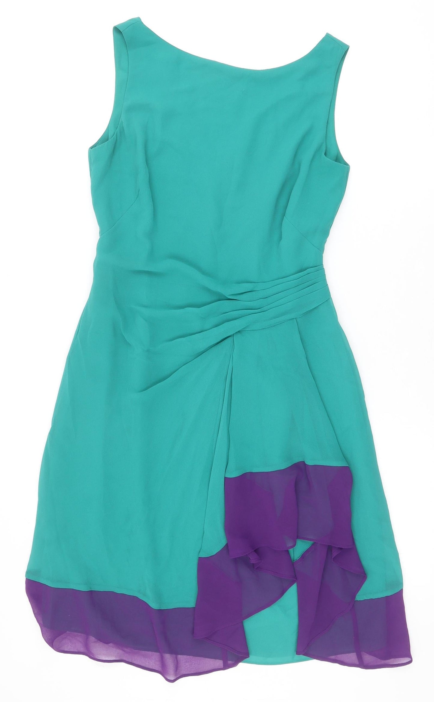 Coast Womens Green Colourblock Polyester Trapeze & Swing Size 10 Boat Neck Zip