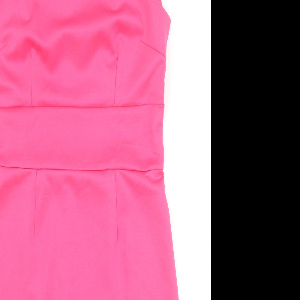Body Flirt Womens Pink Polyester A-Line Size 10 Round Neck Zip