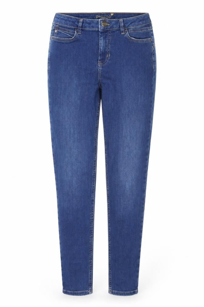 Marks & Spencer Womens Blue Cotton Skinny Jeans Size 10 Regular Zip