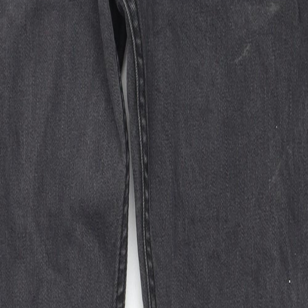 Topshop Mens Grey Cotton Skinny Jeans Size 30 in Extra-Slim Zip