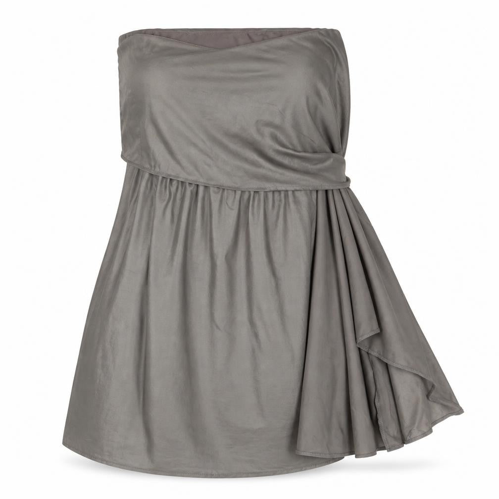 ASOS Womens Grey Polyester Mini Size 12 One Shoulder Pullover