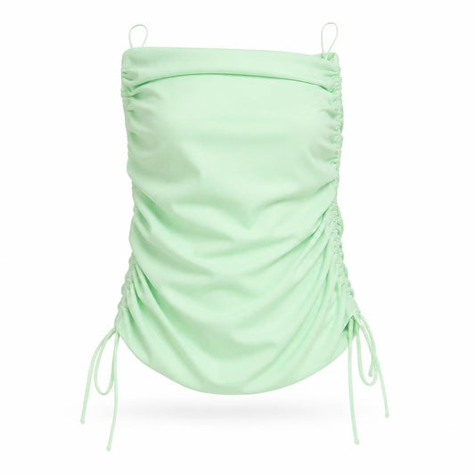 Zara Womens Green Polyester Basic Tank Size XS Off the Shoulder