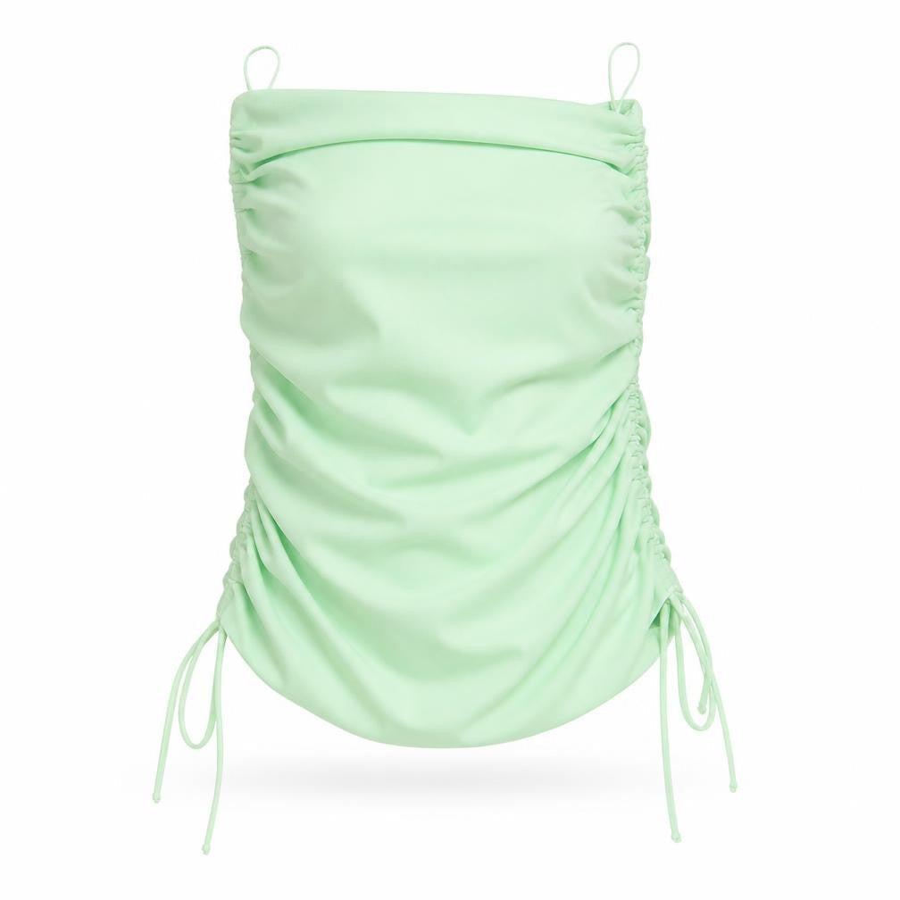 Zara Womens Green Polyester Basic Tank Size XS Off the Shoulder