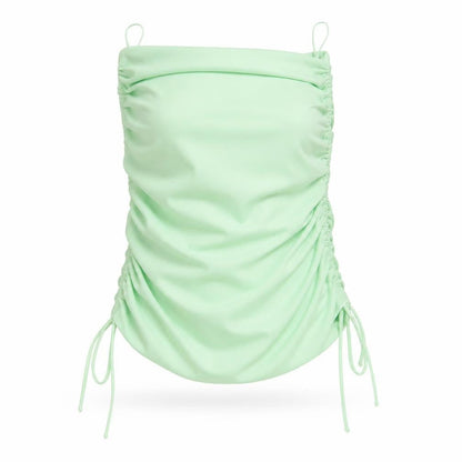 Zara Womens Green Polyester Basic Tank Size XS Off the Shoulder
